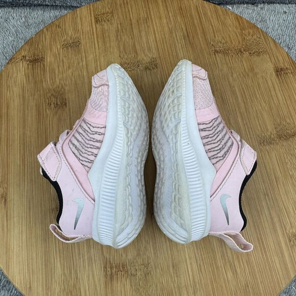 Nike Downshifter 10 Toddler Shoes Pink Silver Girls Size 5C Hook Loop CZ3967-605 - Picture 6 of 9